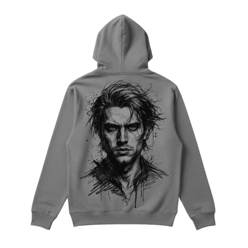 Graphic Gray Hoodie - Bottom Right